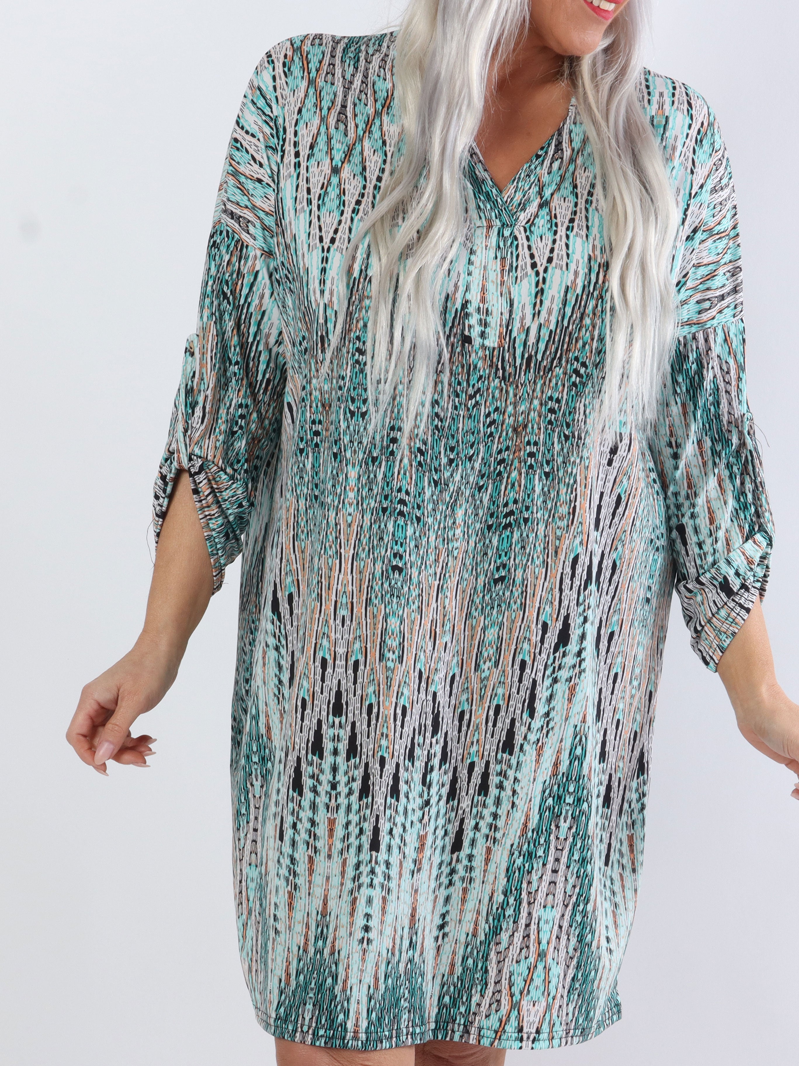 Paprika - Plus size tunika kjole i cool print